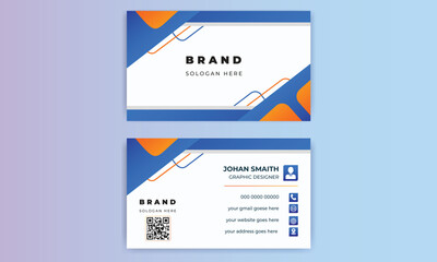 business card flat design template vector