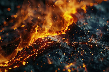 Abstract background of burning coals - Powered by Adobe
