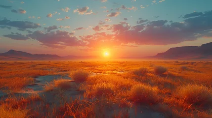 Papier peint Aube Beautiful desert sunrise view near Tabuk, Saudi Arabia.