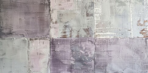 This abstract painting showcases a range of purple tones blending together in a dynamic composition, creating a visually striking and artistic piece.