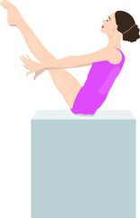 A vector illustration of a gymnast girl executing handstand exercises with grace and athleticism against