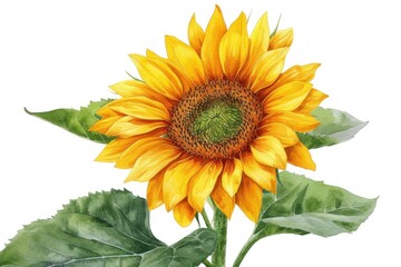 Obraz premium Sunflower on a White background