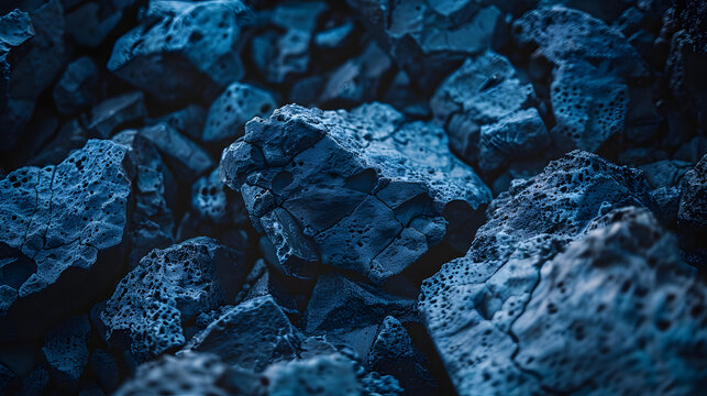 Vibrant Blue Lava Stone Texture: A Mesmerizing Abstract Backdrop of Swirling Hues and Rough Surface