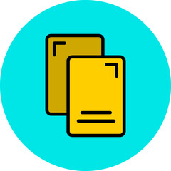 Yellaow card Line Filled Circle Icon