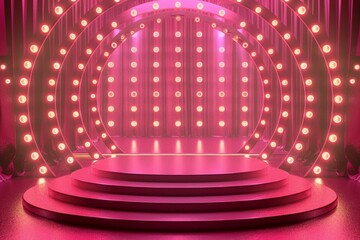 Stage podium with lighting stage podium scene with for award décor element background vector