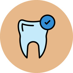 Teeth Line Filled Circle Icon