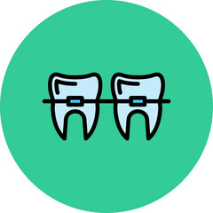 Braces Line Filled Circle Icon
