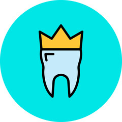 Tooth Line Filled Circle Icon