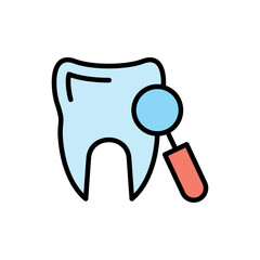 Dental Care Line Filled Circle Icon