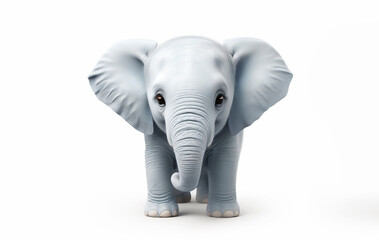 illustrazione tridimensionale di piccolo elefante su sfondo bianco