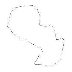 Paraguay country simplified map. Black dotted outline contour. Simple vector icon.