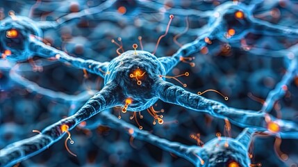 Abstract image depicting vibrant synapses firing in a neural network