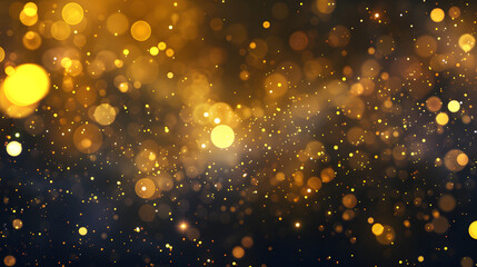 A Magical Dazzle: Shimmering Golden Sparks Amidst Transparent Backdrop - Christmas Abstraction in Glittering Sparkles and Mysterious Magic Dust Particles