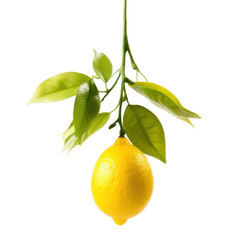 Hanging lemon Isolated on transparent background