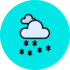 Snow Line Filled Circle Icon