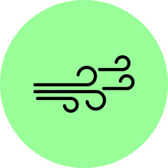 Wind Line Filled Circle Icon