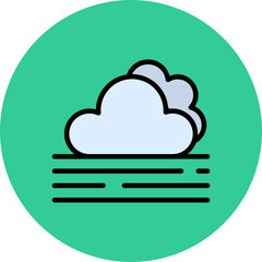 Cloudy Line Filled Circle Icon