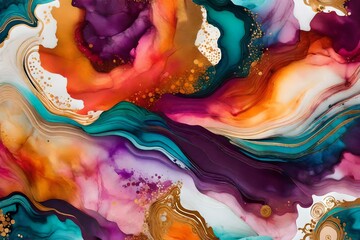 abstract watercolor, Dive into the captivating world of marble ink abstract art, crafted from an exquisite original painting on high-quality paper texture