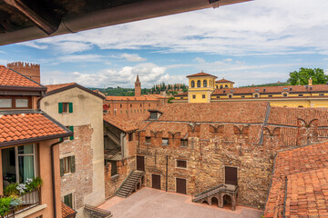 Panoramic view of the old town of Verona in Italy.
