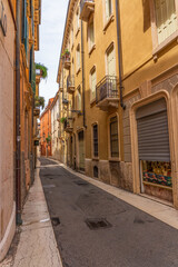 Fototapeta na wymiar Old town street in Verona in Italy.