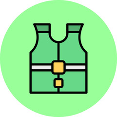 High visibility vest Line Filled Circle Icon
