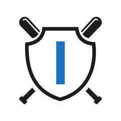 Obraz premium Letter I Baseball Logo Design Vector Template. Baseball Club Symbol