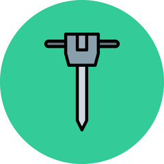 Jackhammer Line Filled Circle Icon