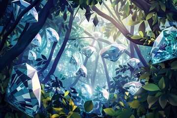 Mysterious Forest with Large Diamond 