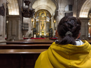 Quiet Reflection: A Moment of Peace in the Cathedral