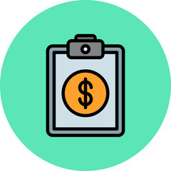 Clipboard Line Filled Circle Icon