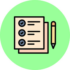 Document Line Filled Circle Icon