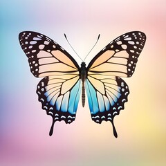 Translucent Butterfly on Soft Pastel Background