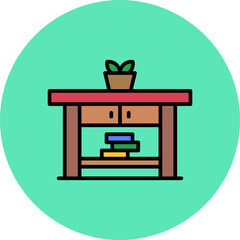 Table Line Filled Circle Icon