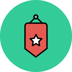 Banner Line Filled Circle Icon