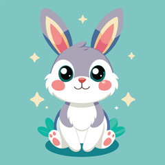 Obraz na płótnie Canvas Cute rabbit colorful vector Illustration
