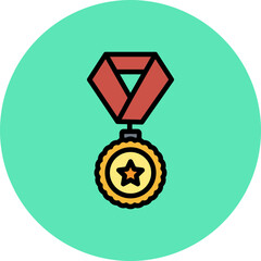 Medal Line Filled Circle Icon