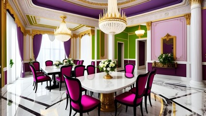 Interior of a royal dining room