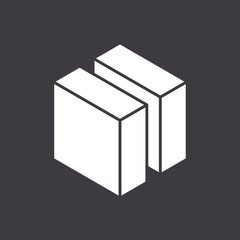 Abstract shape icon isolated on grey background. Geometric logotype designs. Vector illustration.