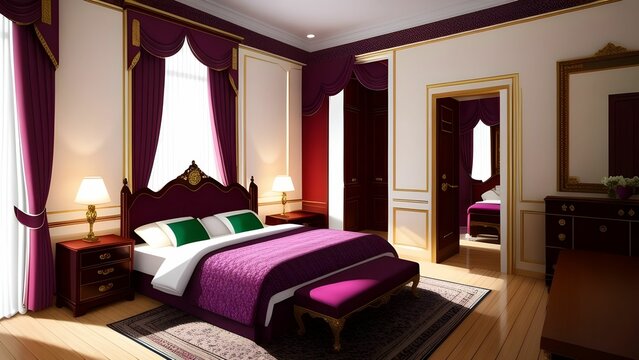 Interior of a royal bed room