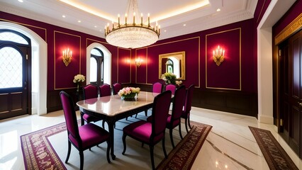 Interior of a royal dining room