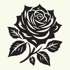 black color Rose silhouette vector illustration
