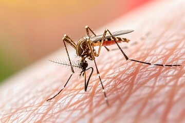 Mosquito close-up macro, dangerous parasite insect