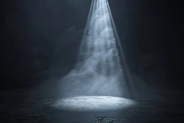 Foto op Plexiglas image of a light beam that is shining in the darkness Generative AI © SKIMP Art