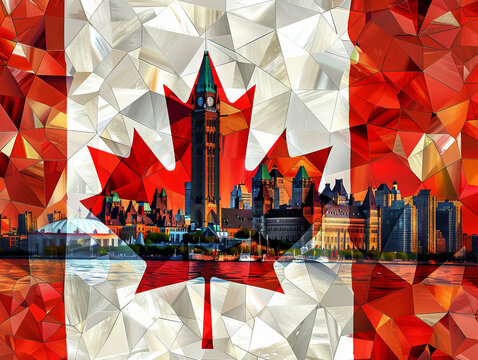 Canada Flag with Landmarks