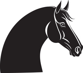 Striking Horse Head Silhouette Vector Graphic