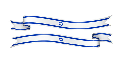 set of flag ribbon with colors of Israel for independence day celebration decoration
