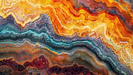 Psychedelic Geode Art: Vibrant and detailed art inspired by geode formations, ideal for abstract backgrounds. - obrazy, fototapety, plakaty