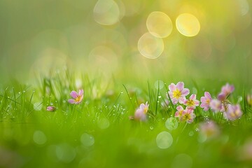 Enchanted Morning Dew on Spring Blossoms