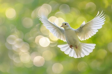 Ethereal Capture of a Dove in Mid-Flight
