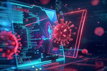 Virus Analysis on Futuristic Digital Interface